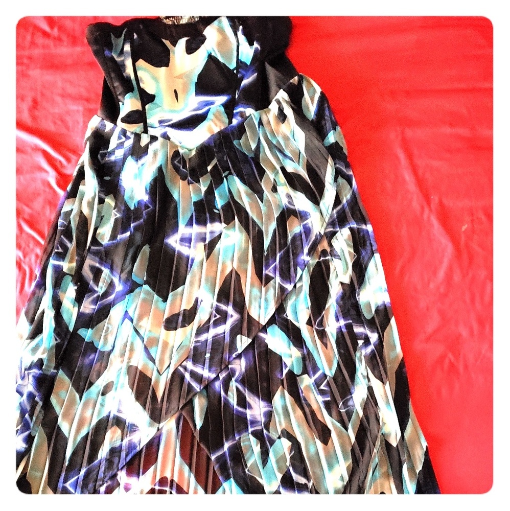 Ashley Stewart multi colored strapless dress